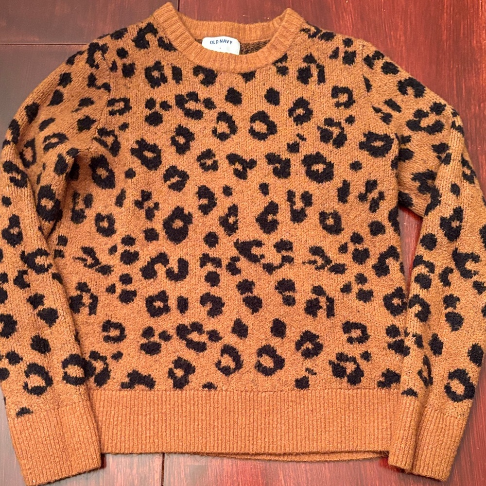 Old Navy Women's Animal Print Sweater - Tan and Black